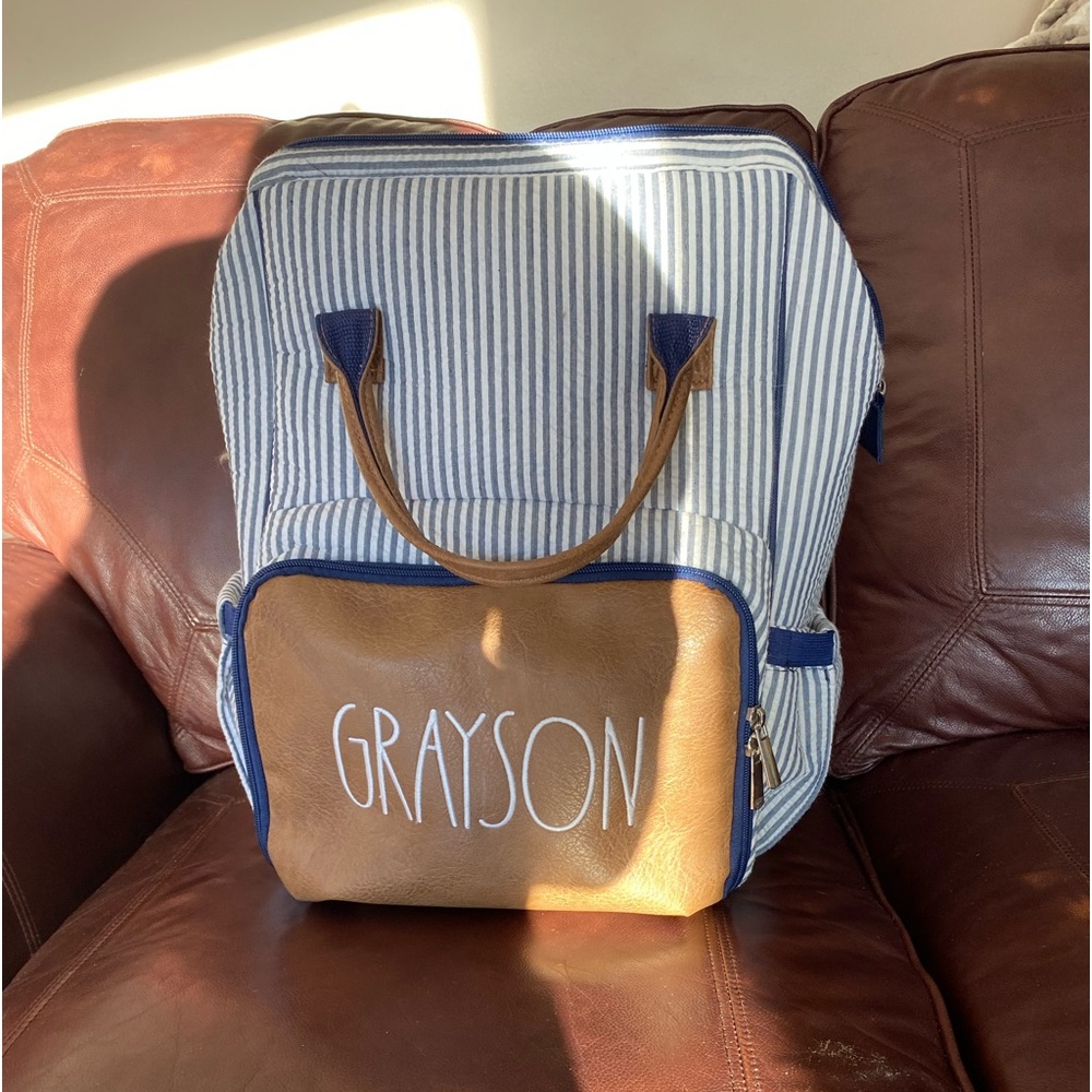 embroidered diaper bag
